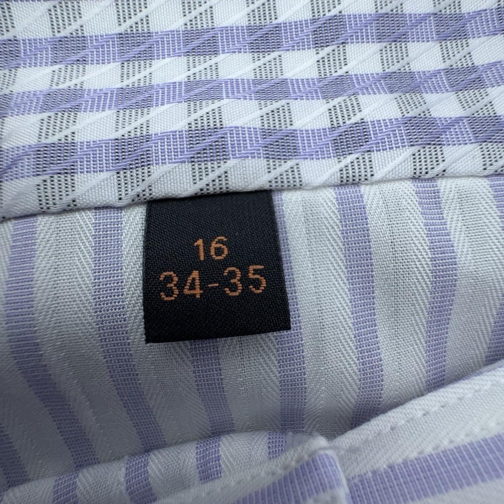 Ben Sherman Mens 16 34/35 Lavender Striped Button Down Slim Fit NWT - Picture 4 of 12